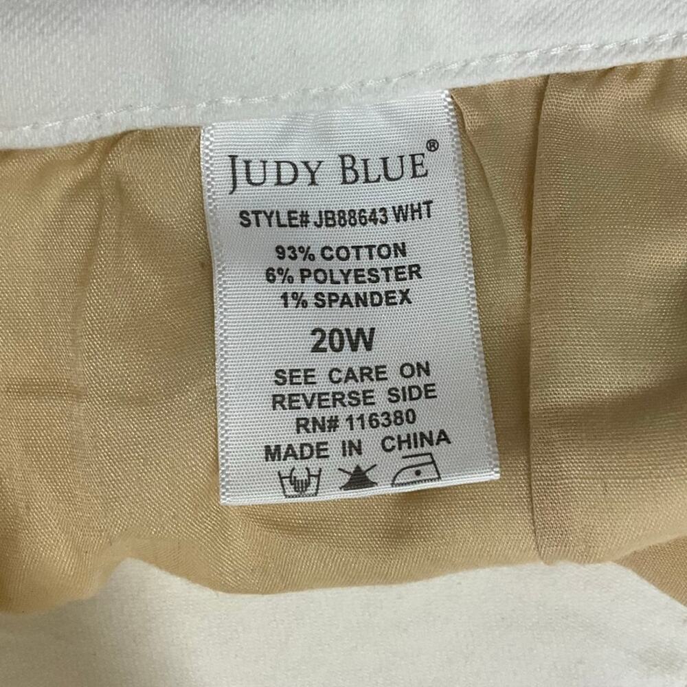 Women's ~ Judy Blue White Denim Jeans 20W Boot Cut - Split Hem - Stretch - Picture 5 of 12